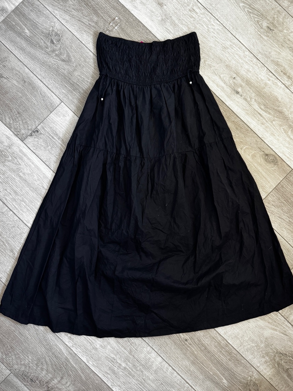 Women's Black Strapless Maxi Skirt/Dress